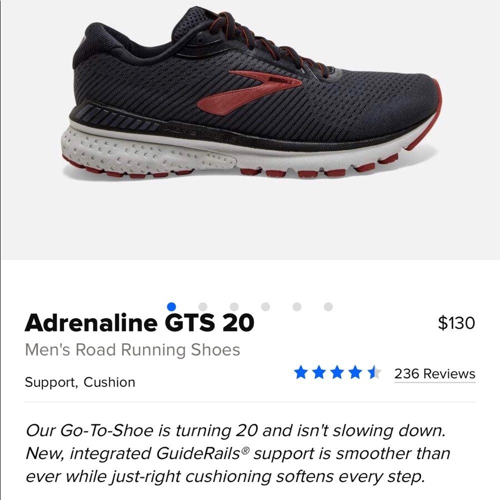 Men’s Brooks tennis shoes Adrenaline GTS 20